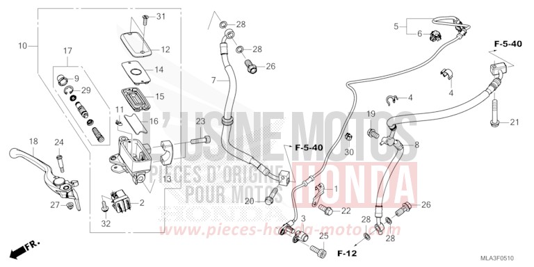 HAUPTBREMSZYLINDER, VORNE ZYLINDER von CMX 1100 "Rebel" GUNMETAL BLACK METLLIC (NHC52) von 2023